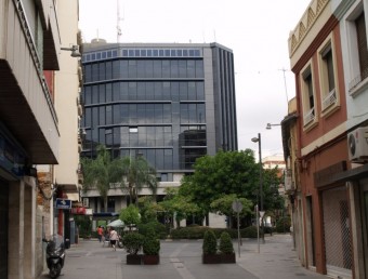 Edifici de l'Ajuntament vist des del carrer Sant Cristòfol. ESCORCOLL