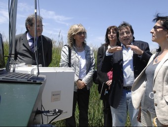 Un dels aparells instal·lats al cor del delta de l'Ebre per mesurar el canvi climàtic. CEDIDA