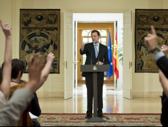 Roda de premsa del president del govern espanyol Mariano Rajoy per explicar el rescat financer  AFP