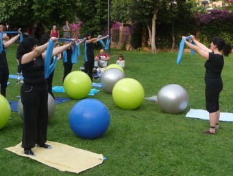 Demostració de Pilates als jardins de l'Hort de Trenor dimarts pasdsat. ESCORCOLL