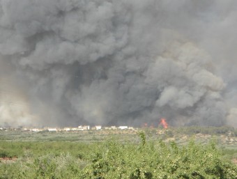 Aspecte de l'incendi a la vora de Pardanxinos. ROSELLA C. SANZ