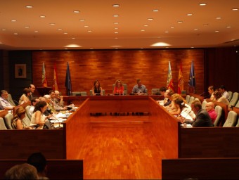 Sessió de treball ala sala de plenaris de l'Ajuntament. ESCORCOLL