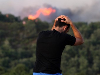 Una imatge del dia de l'incendi al sector de Boadella. L. S