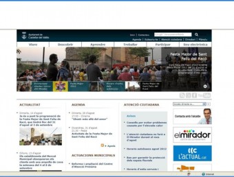 La portada de la plana web de l'Ajuntament de Castellar del Vallès, el més ben valorat per l'estudi de l'UAB