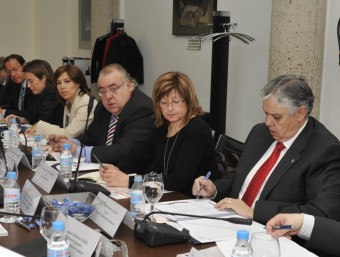Elvira García en una sessió de treball de la Junta de Govern d ela FEMP. EL PUNT AVUI