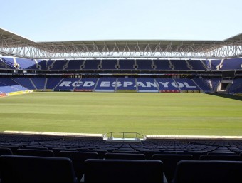 Panoràmica de l'estadi de Cornellà-El Prat, seu del partit de la selecció catalana EL 9