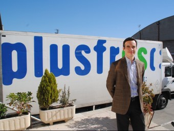 El director general de Supermercats Plusfresc, Xavier Esquerda, a les instal·lacions centrals de l'empresa a Lleida.  JOAN TORT