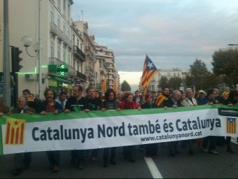 Pancarta de l'ANC de la Catalunya Nord en una manifestació a Perpinyà. A.R