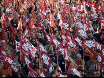 Manifestació de protesta a València contra l'atur. JOSÉ CUÉLLAR