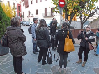 El grup d'arquitectes i enginyers, durant una de les visites que van fer a Hostalric. AJUNTAMENT HOSTALRIC