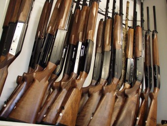 Escopetes de caça en una botiga d'armes ARXIU