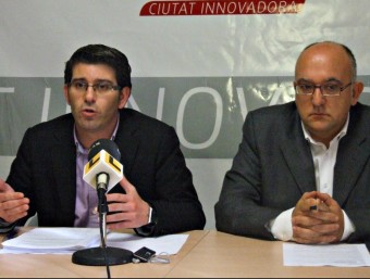 Jorge Rodríguez i el regidor d'Hisenda en conferència de premsa. CEDIDA