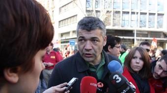 El diputat republicà Oriol Amorós, aquest diumenge a la manifestació contra l'atur que ha tingut lloc a Barcelona ACN