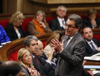 el president Mas en una intervenció al Parlament de Catalunya.  ARXIU /ORIOL DURAN