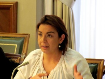 La regidora Lorena Milvaques a una sessió plenària municipal. EL PUNT AVUI