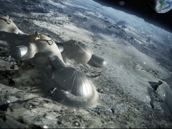 Simulació d'una base lunar feta amb impressores 3D.  ARXIU