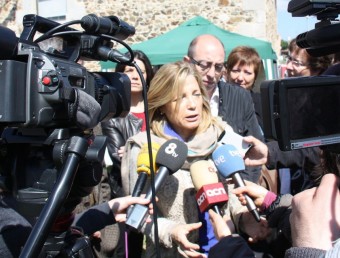 La vicepresidenta del govern, Joana Ortega, atén als mitjans aquest cap de setmana ACN