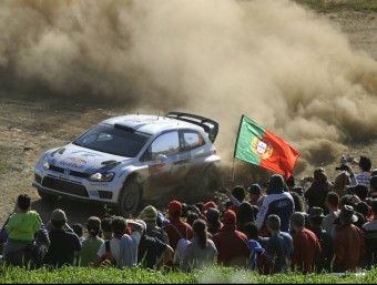 Ogier, en un dels trams del ral·li de Portugal AFP