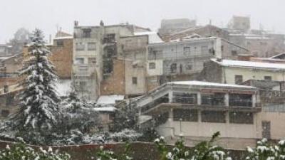 La nevada intensa a Horta de Sant Joan ha deixat més de 3 centímetres ACN