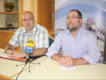 Josep Crespo i Pep Fornés en conferència de premsa. EL PUNT AVUI