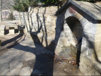 La font del passeig de la Caterineta va ser un dels punts del municipi de Ribes de Freser afectats per l'aiguat. J.C