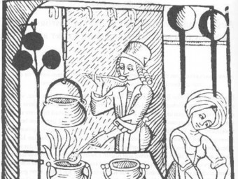 Gravat de l'edició del segle XVI del ‘Llibre del coc' del mestre Robert, que serà objecte d'estudi en el curs de cuina medieval en línia de la Universitat de Girona (UdG). EL PUNT AVUI