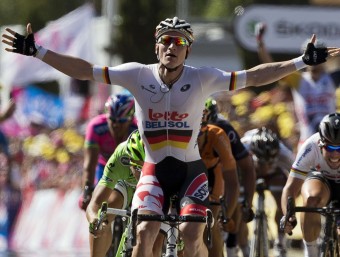 Greipel celebra la victòria de la sisena etapa a Montpeller AFP