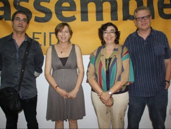 La presidenta de l'ANC, Carme Forcadell, amb membres de l'ANC Lleida-Segrià ACN