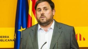 El president d'ERC, Oriol Junqueras, a la seu del partit JOSEP LOSADA