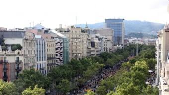 La Via Catalana, al seu pas pel Passeig de Gràcia de Barcelona ACN