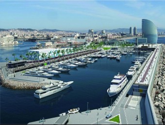 Imatge virtual de la marina a la dàrsena de la Bocana Nord del port de Barcelona, a tocar de l'hotel W