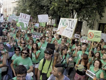 Una de les protestes que ha protagonitzat l'onada verda dels docents, a Palma EFE