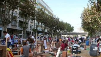 Setze parelles de parelles participaven ahir al concurs de paletes que s'organitza tradicionalment durant les fires de Girona E. C