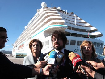 Font i Ferrés ahir al matí durant la roda de premsa que es va fer a Palamós. JOAN SABATER