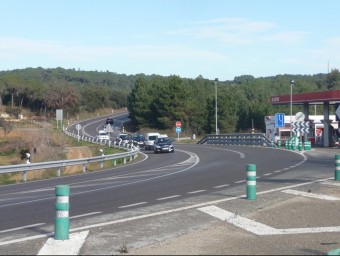 La carretera N-II a l'altura de l'accés a la urbanització Tordera Parc. T.M
