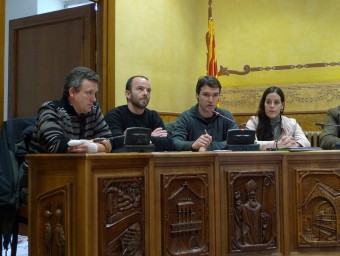 Els regidors del PIG de Sant Hilari, en una imatge d'un ple. NURI FORNS