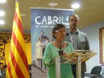 Lina Morales i Miquel Buch aquest matí a la sala de plens de l'Ajuntament de Cabrils. T.M