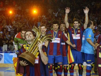 Borregán alça la copa el 2008 al Palau Blaugrana ANDREU PUIG