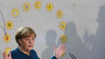 Angela Merkel, la cancellera alemanya, ha donat suport a Juncker i Schulz per presidir la Comissió Europea REUTERS