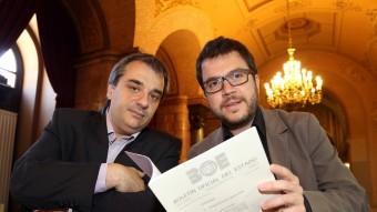 El periodista Andreu Mas amb el diputat Pere Aragonès (ERC) ANDREU PUIG