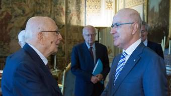 Duran amb el president de la república d'Itàlia, Giorgio Napolitano, ahir a Roma ACN