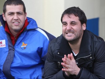Xavi Punsí a la dreta d'Arnau Sala durant un partit L. S