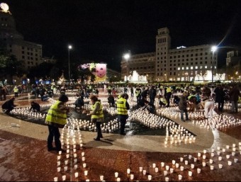 Imatge d'un acte de l'ANC a la plaça Catalunya de Barcelona ARXIU