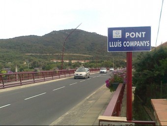 L'antic 'Pont blau' ara Pont Lluís Companys a la sortida del Voló direcció la frontera