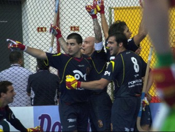 Bargalló i els seus companys celebren el gol que va decidir el darrer europeu FEP.ES
