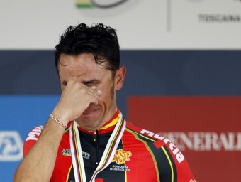 Joaquim Rodríguez plora amb la plata al coll després de perdre l'or al darrer sospir EFE