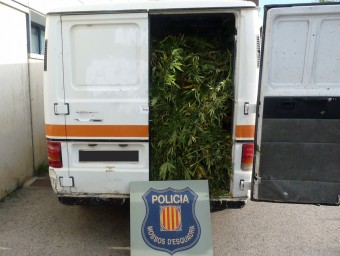 La furgoneta amb la que van fugir els detinguts, carregada de marihuana CME