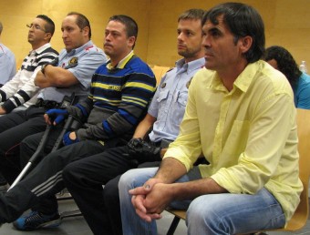 Els tres acusats durant un judici que va tenir a l'Audiència de Girona Ò. PINILLA