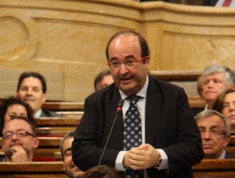 El líder del PSC, Miquel Iceta, en una intervenció aquest dimecres en el ple del Parlament ACN