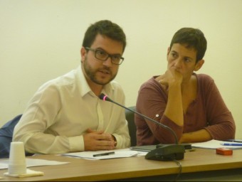 Pere Aragonès i Mònica Palacín, els dos regidors d'ERC a l'Ajuntament de Pineda en una imatge recent. T.M